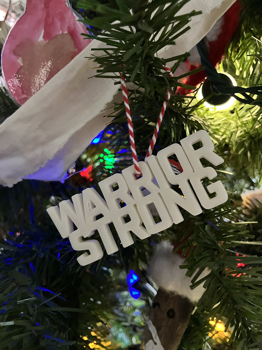 warrior strong 3d printed ornament