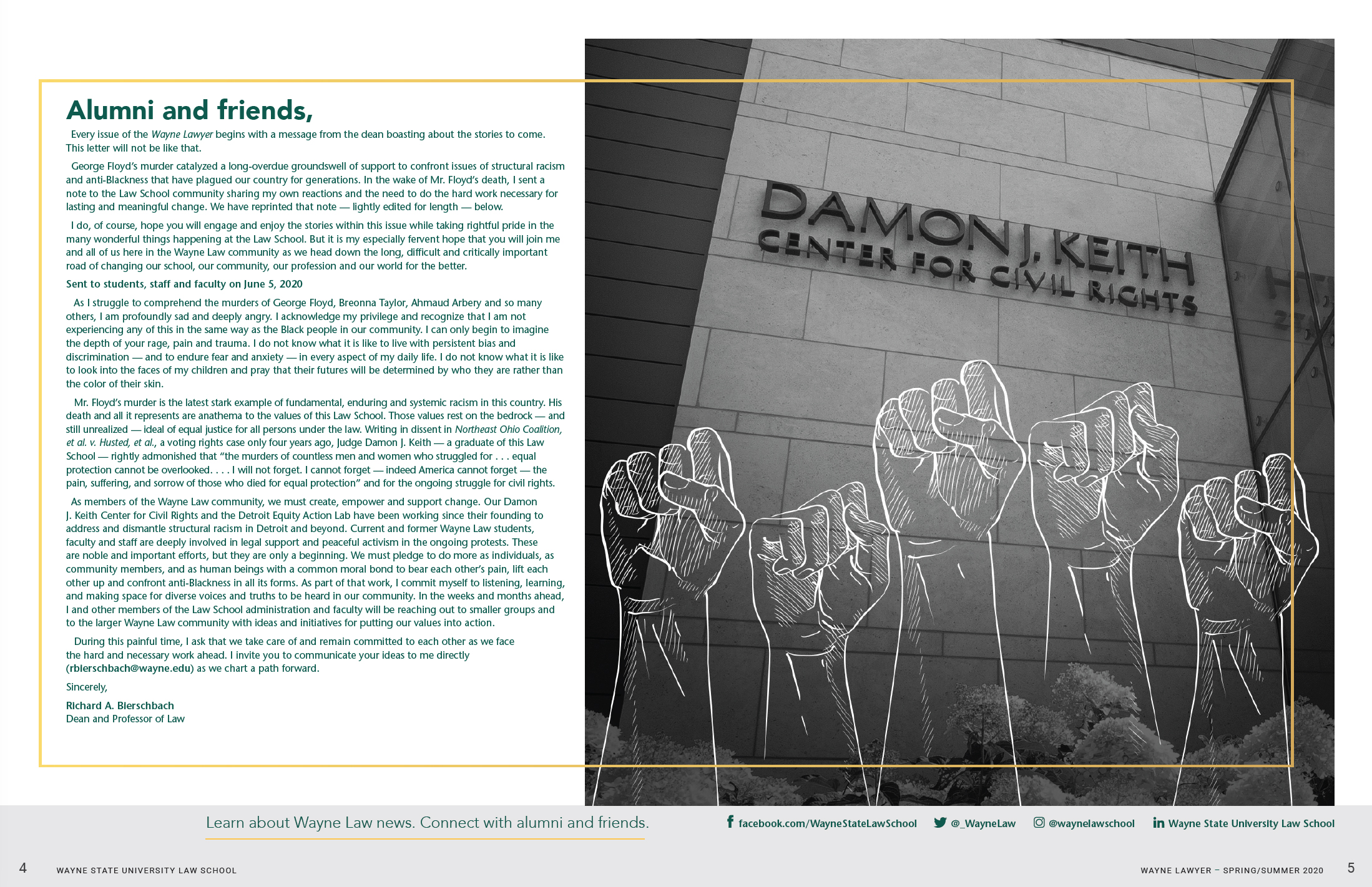 wayne lawyer deans message